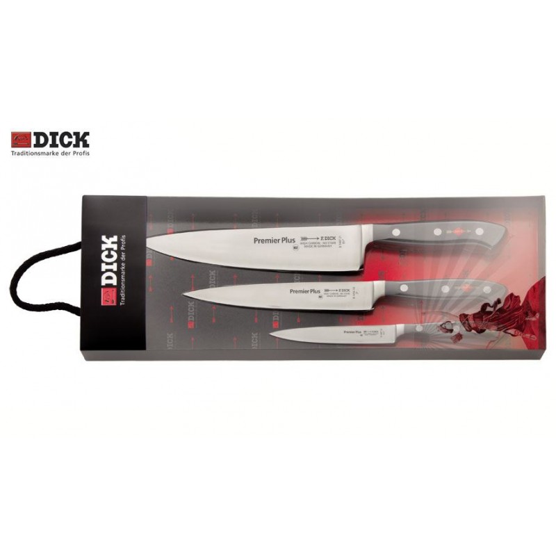 Dick Premier Plus Küchenmesserset, 3 Stück (Kochmesser - Filetmesser - Gemüsemesser)