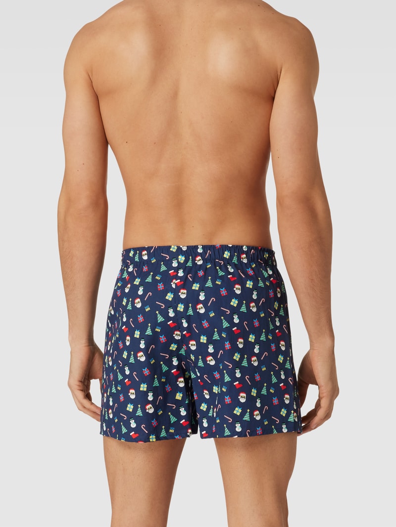 Boxershorts mit Allover-Muster in neon blau