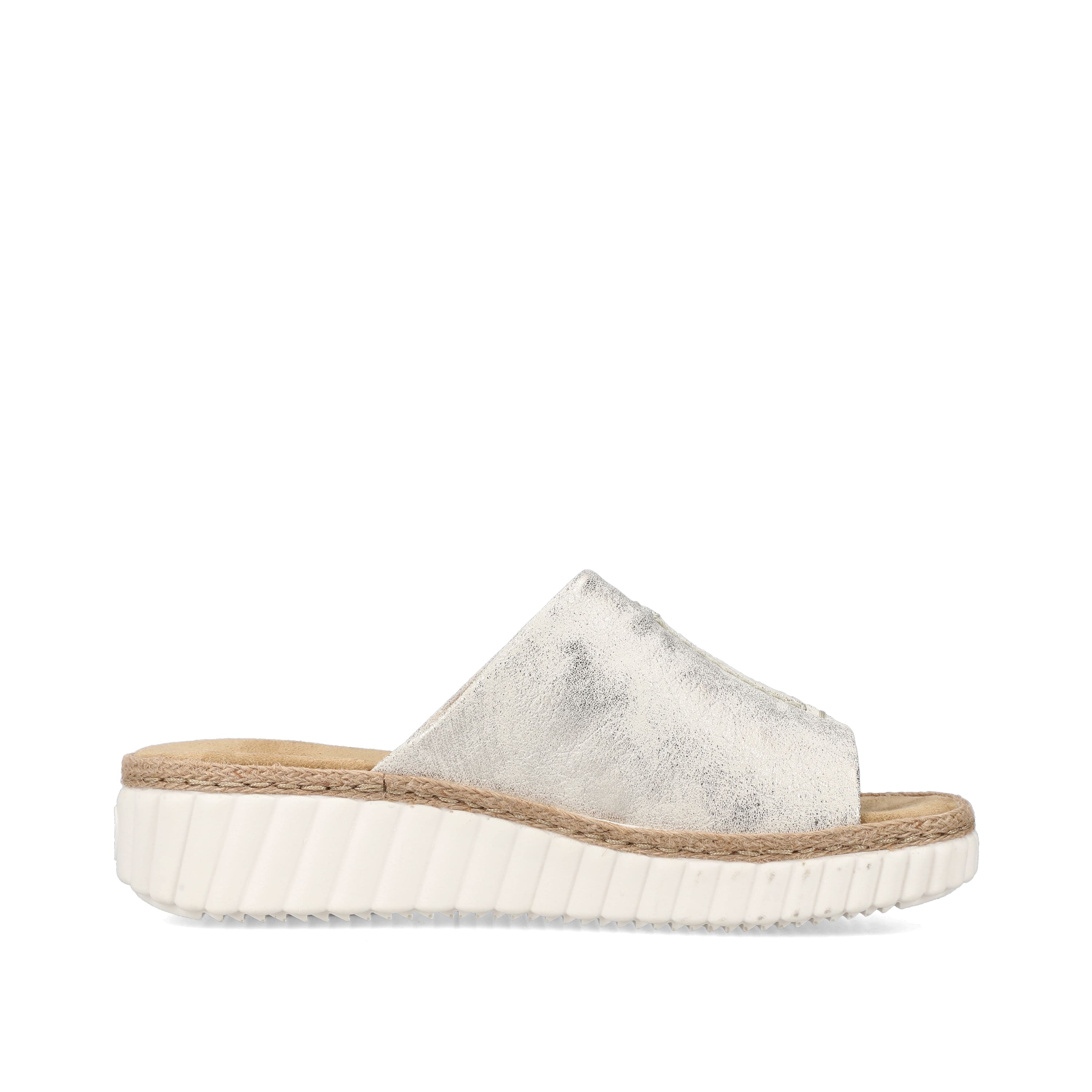 Rieker Damen Pantoletten silber-platin-metallic