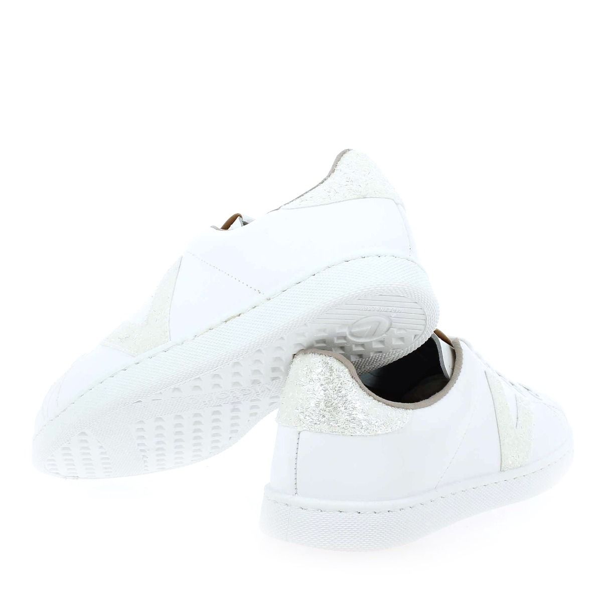 Victoria  1125188 TENIS PIEL VIRUTAS GLITTER - Blanc