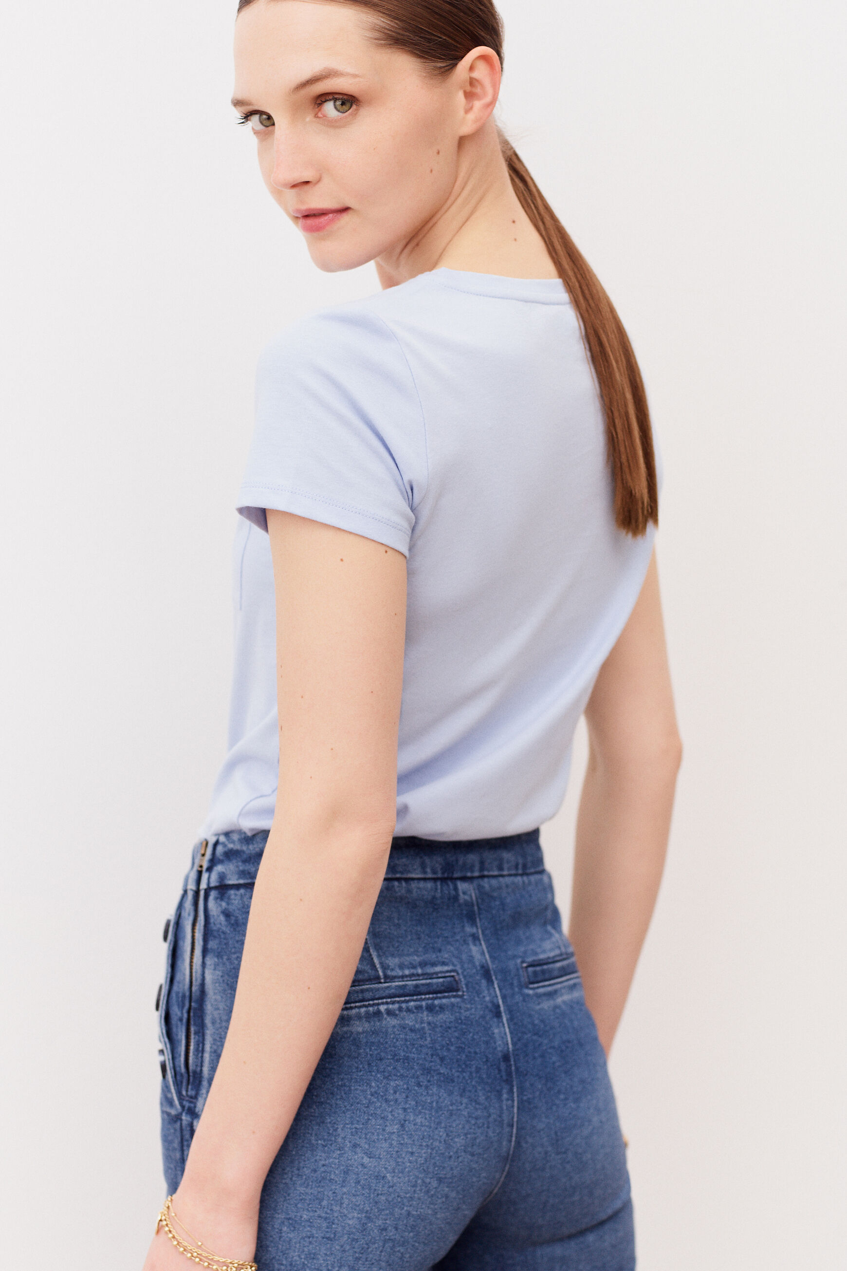 t-shirt ninon bleu clair femme