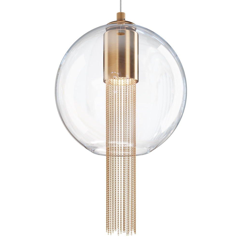 Maytoni Hängeleuchte Pendelleuchte Flusso in Gold und Transparent GU10 250mm, keine Angabe, Leuchtmittel enthalten: Nein, warmweiss, Hängeleuchte, Pendellampe, Pendelleuchte