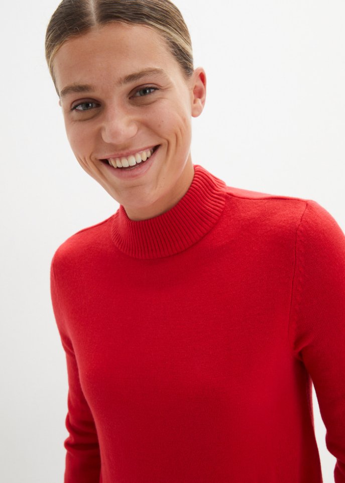 Feinstrickpullover mit Stehkragen
