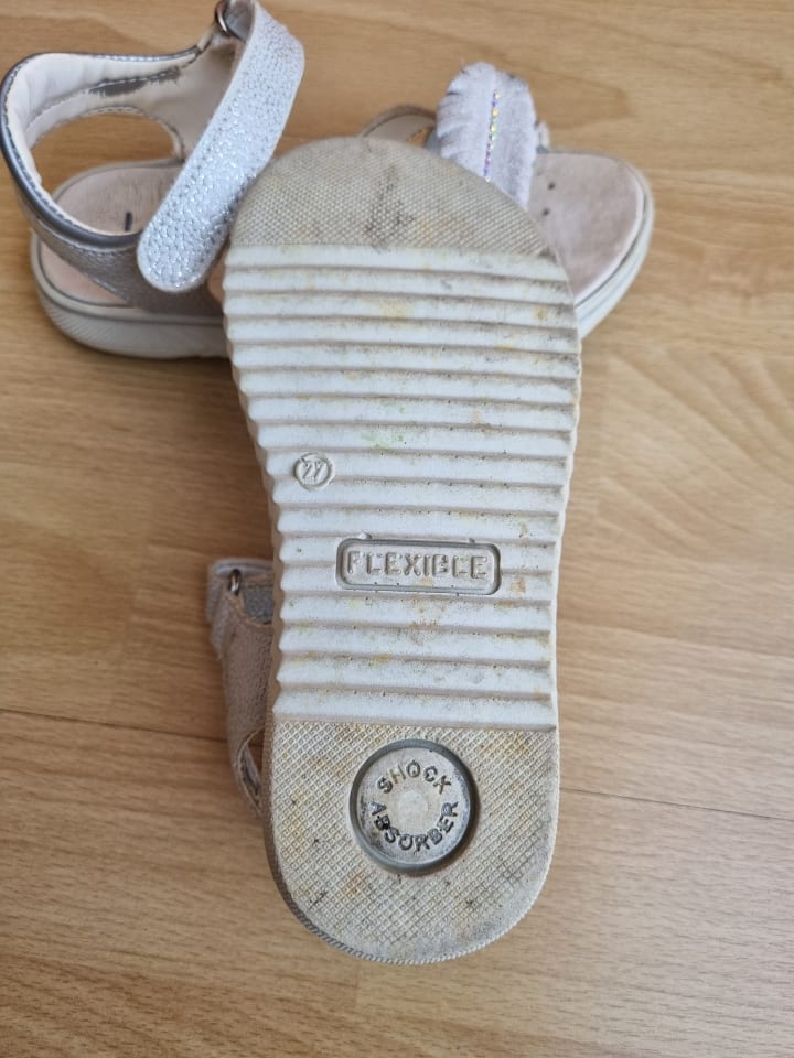 lamino Leder-Sandalen in Silber günstig kaufen 27