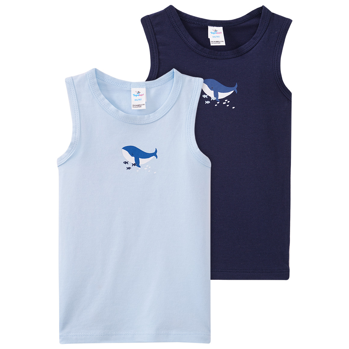 2 Jungen Unterhemden mit Wal-Print