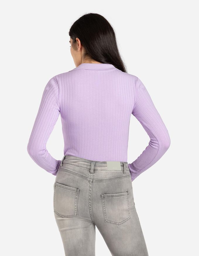 Langarm-Poloshirt - Baumwoll-Mix