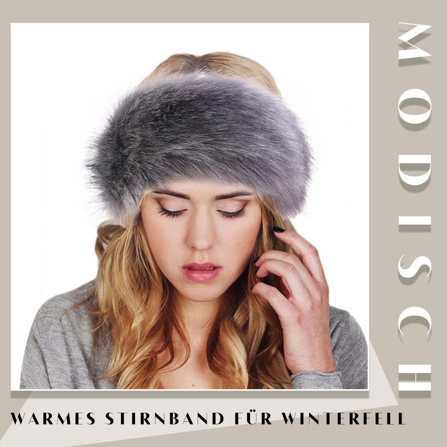 TOPMELON Haarband Faltbares Winterplüsch-Haarband, Winter-Haarband