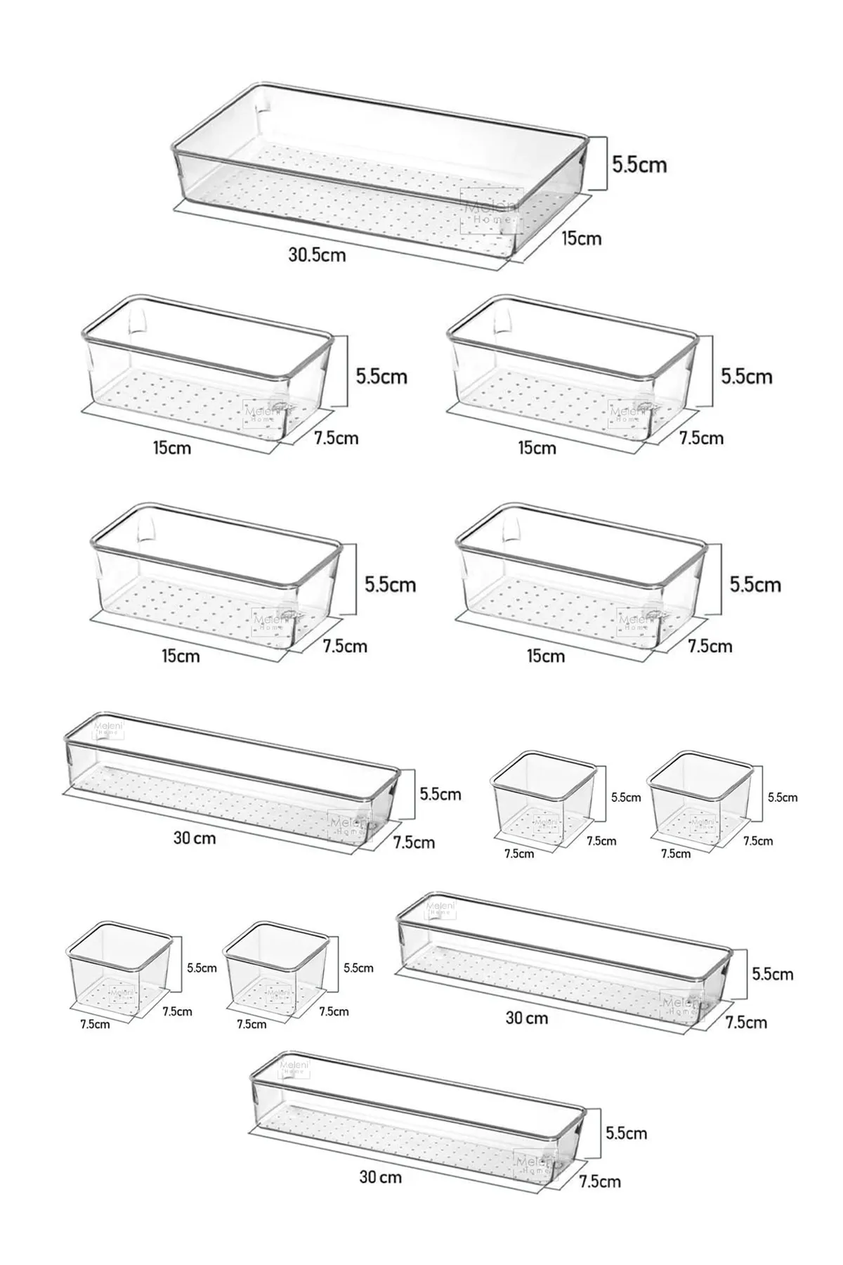 Meleni Home  Set mit 12 modularen Schubladen-Organizern, Badezimmer-Make-up – Schmuck-Organizer – Büro-Desktop-Organizer