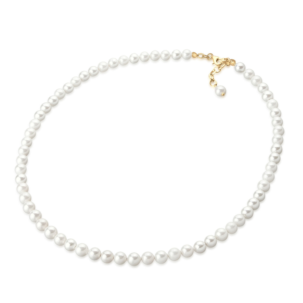Elli Elli Collier Femmes Noble Mariée Simple avec Perles de Coquille en Argent Sterlin collier