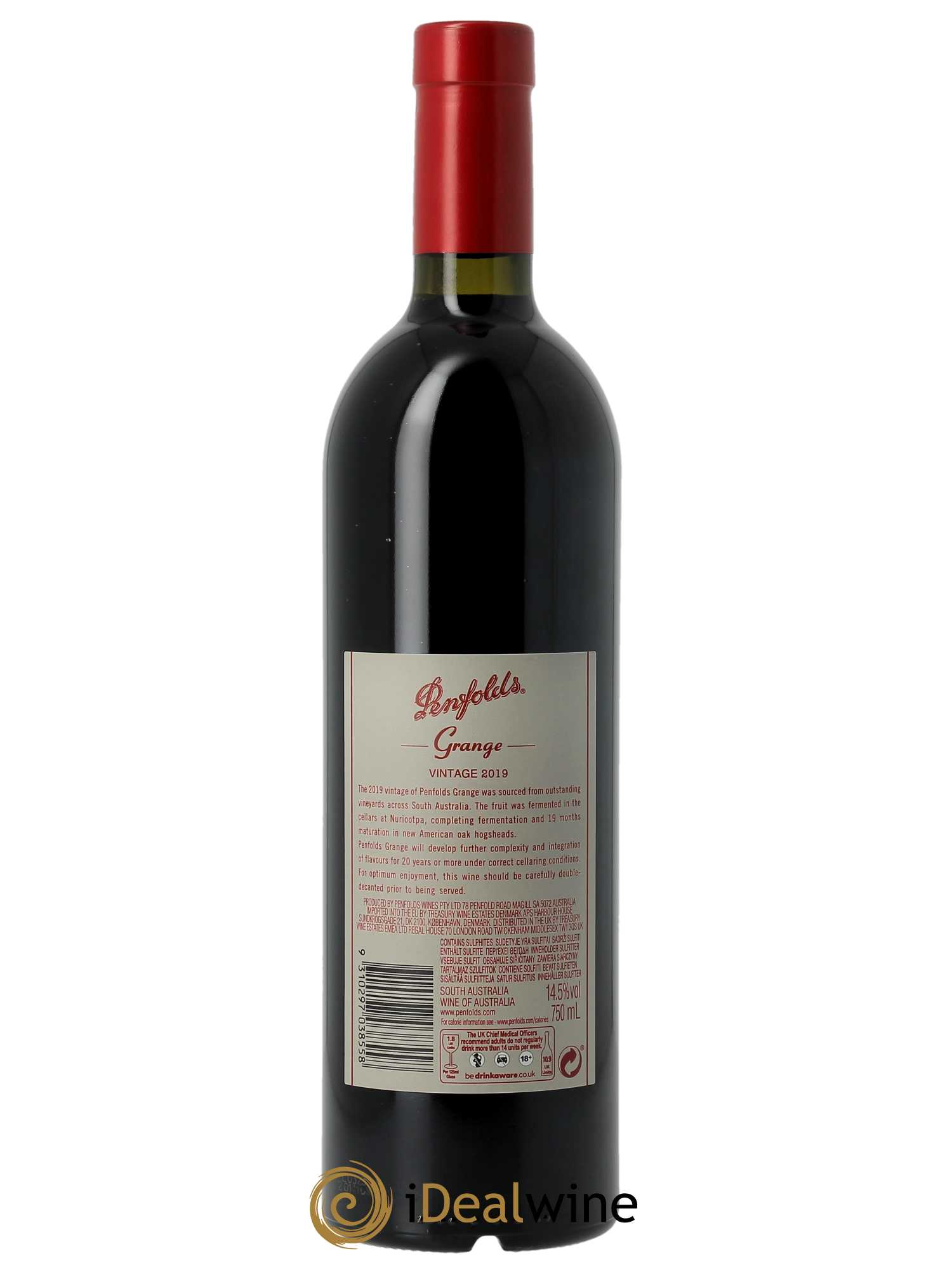 South Australia Penfolds Wines Grange (CBO à partir de 6 BTS) 2019 - Lot de 1 Bouteille