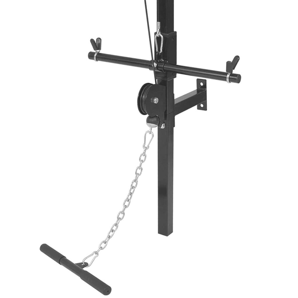 vidaXL Hantelbank Kraftturm zur Wandmontage mit Lang- und Kurzhantel-Set 30,5 kg