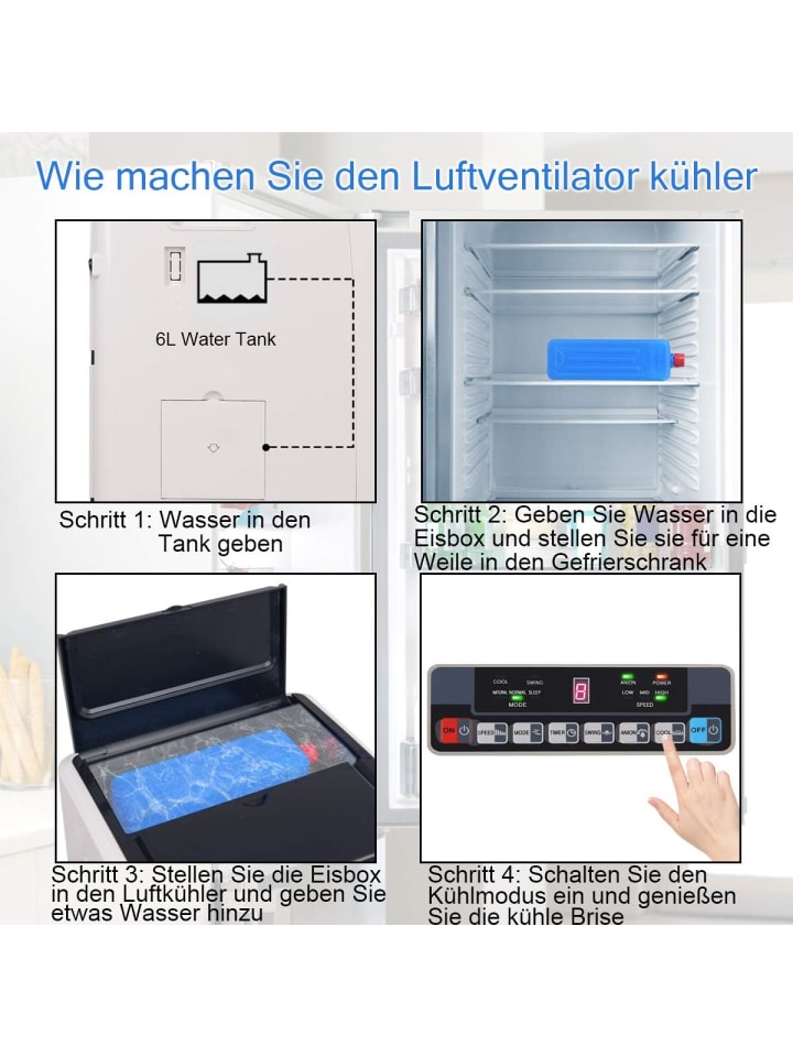 COSTWAY Mobile Klimaanlage 3 in 1 in Schwarz günstig kaufen onesize