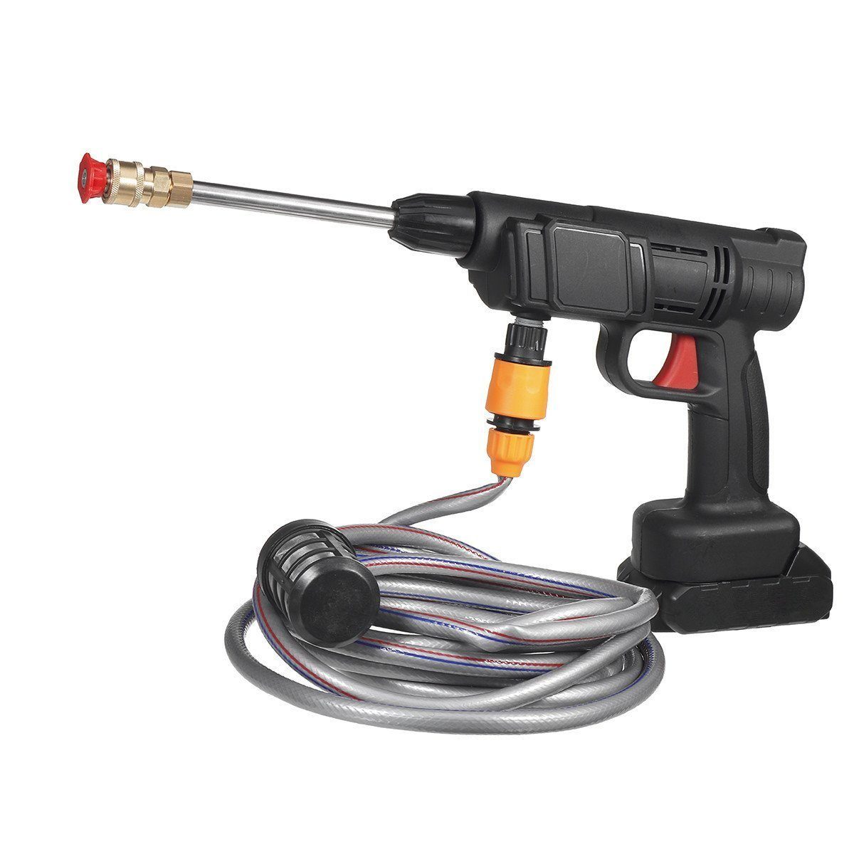 AUDEW Akku-Hochdruckreiniger, 160 W, Wasserpistole mit 2 Akku Für Auto Garten