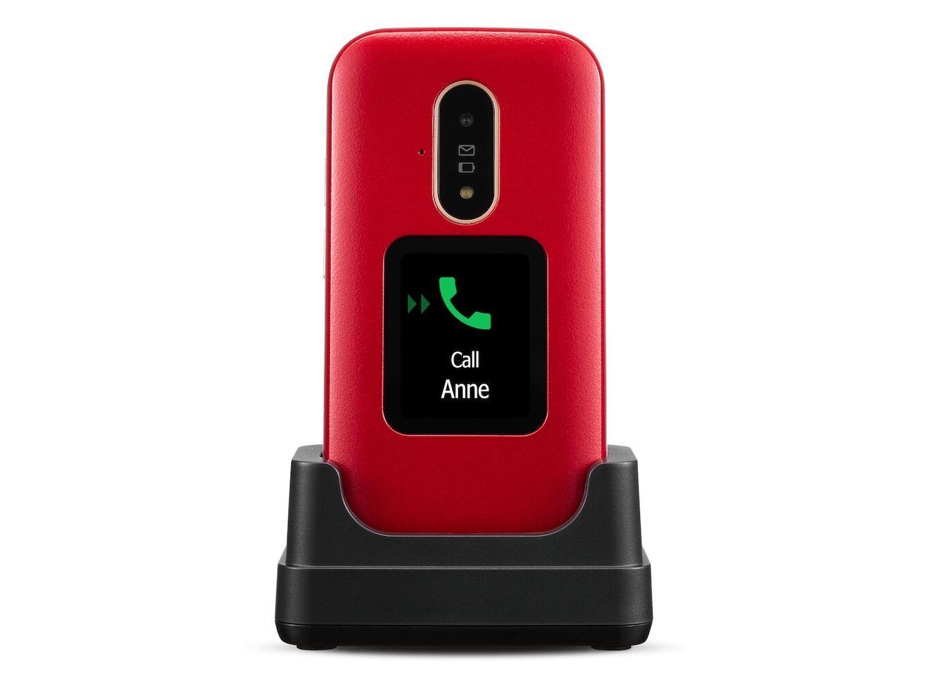 Doro 6880 rot Seniorenhandy (7,11 cm/2.8 Zoll, 128 GB Speicherplatz, 2 MP Kamera, Notruftaste auf der Rückseite, hörgerätekompatibel)