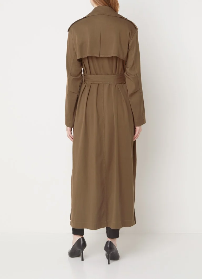 HUGO BOSS Colilong double-breasted trench coat in lyocell blend with tie belt