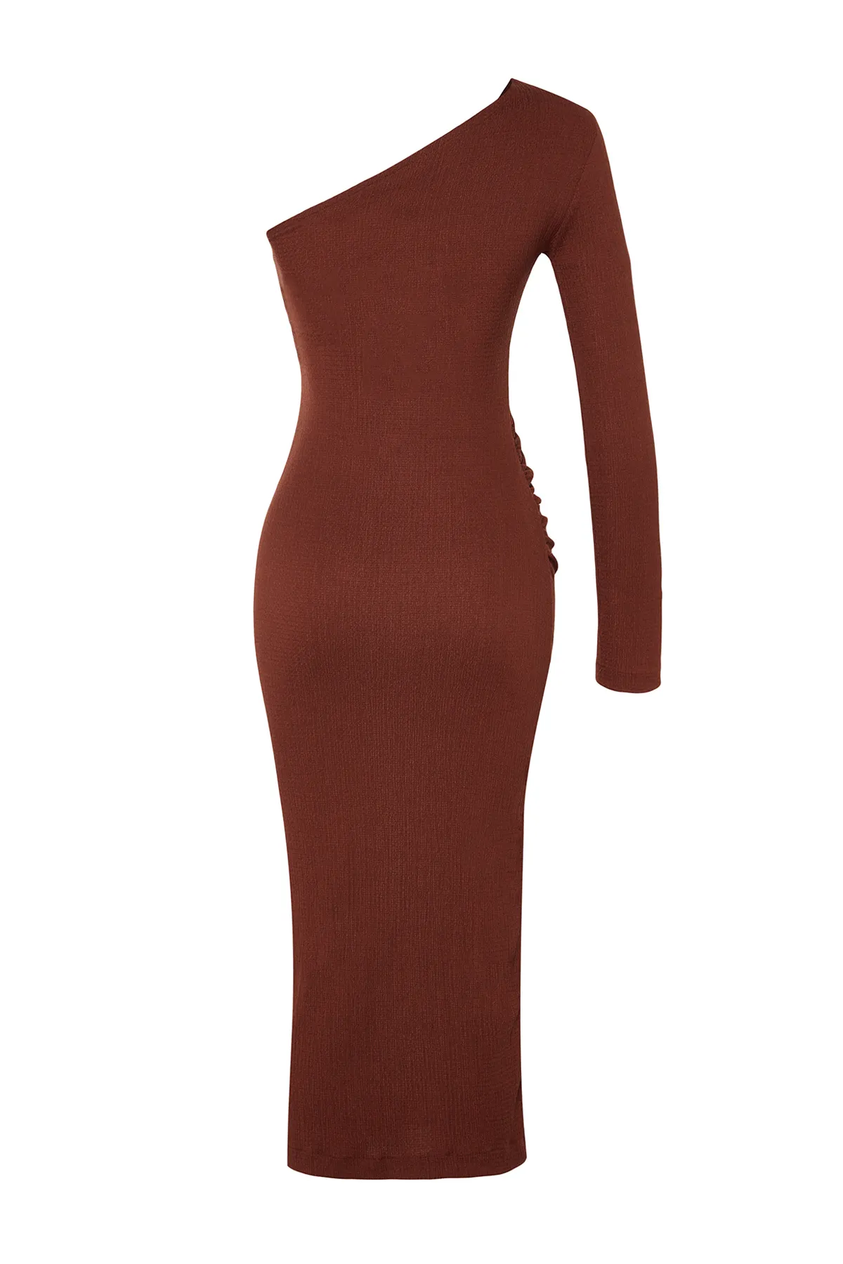 Trendyol Collection  Braunes, tailliertes, gestricktes, elegantes Abendkleid TPRAW24EL00106
