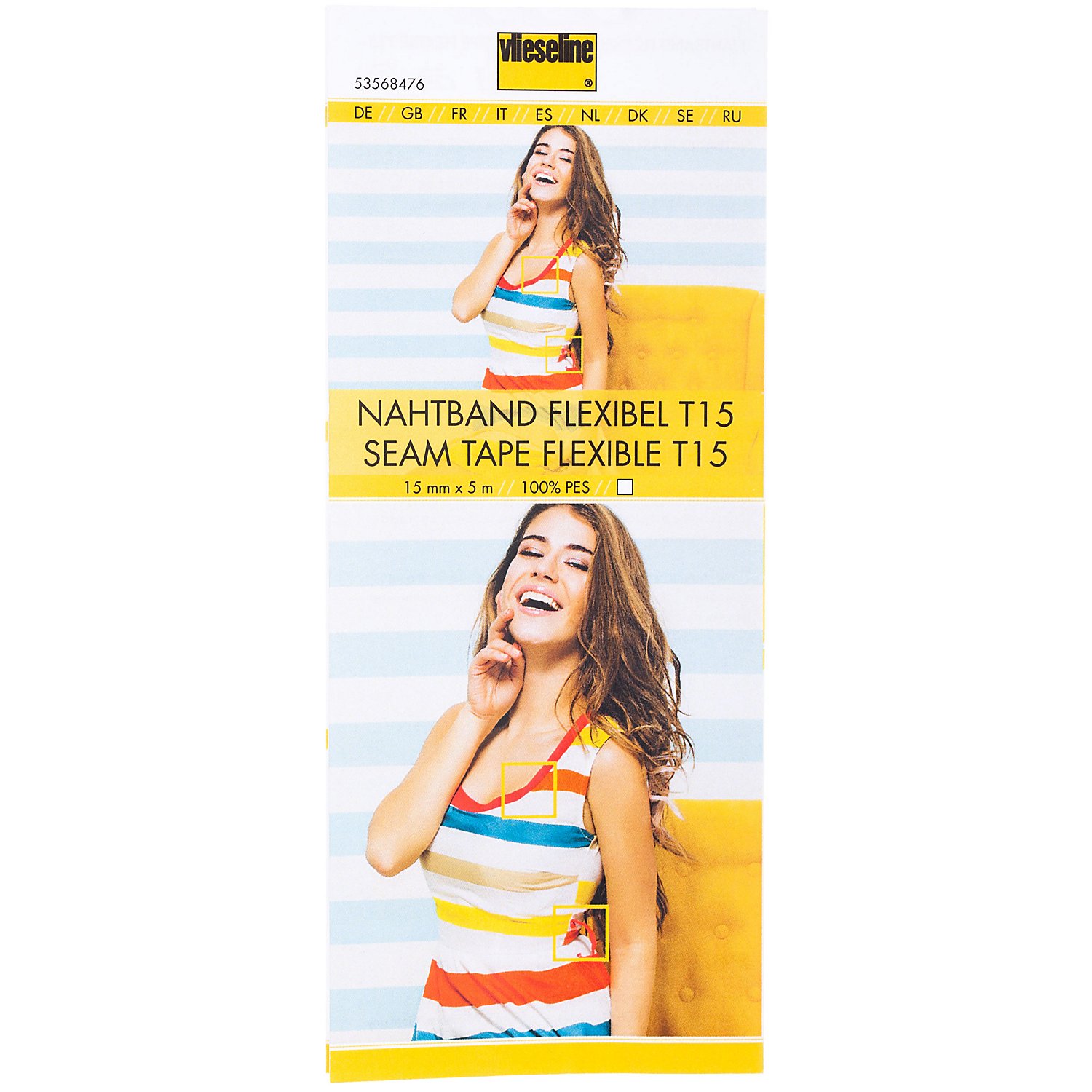 Vlieseline ® Nahtband flexibel T15, Breite: 1,5 cm, 5 m