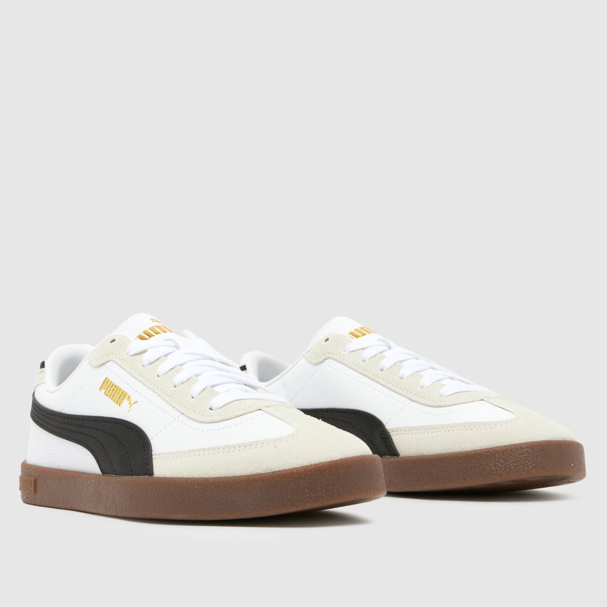 PUMA vita och svarta Club II Era ungdomsskor