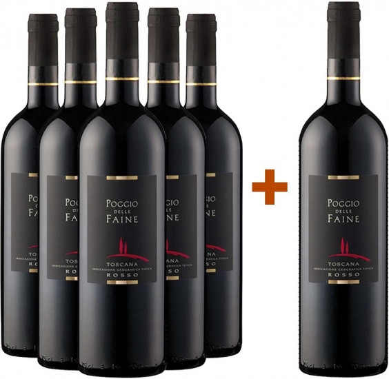 5+1 Paket Poggio delle Faine Rosso Toscana IGP - Poggio delle Faine