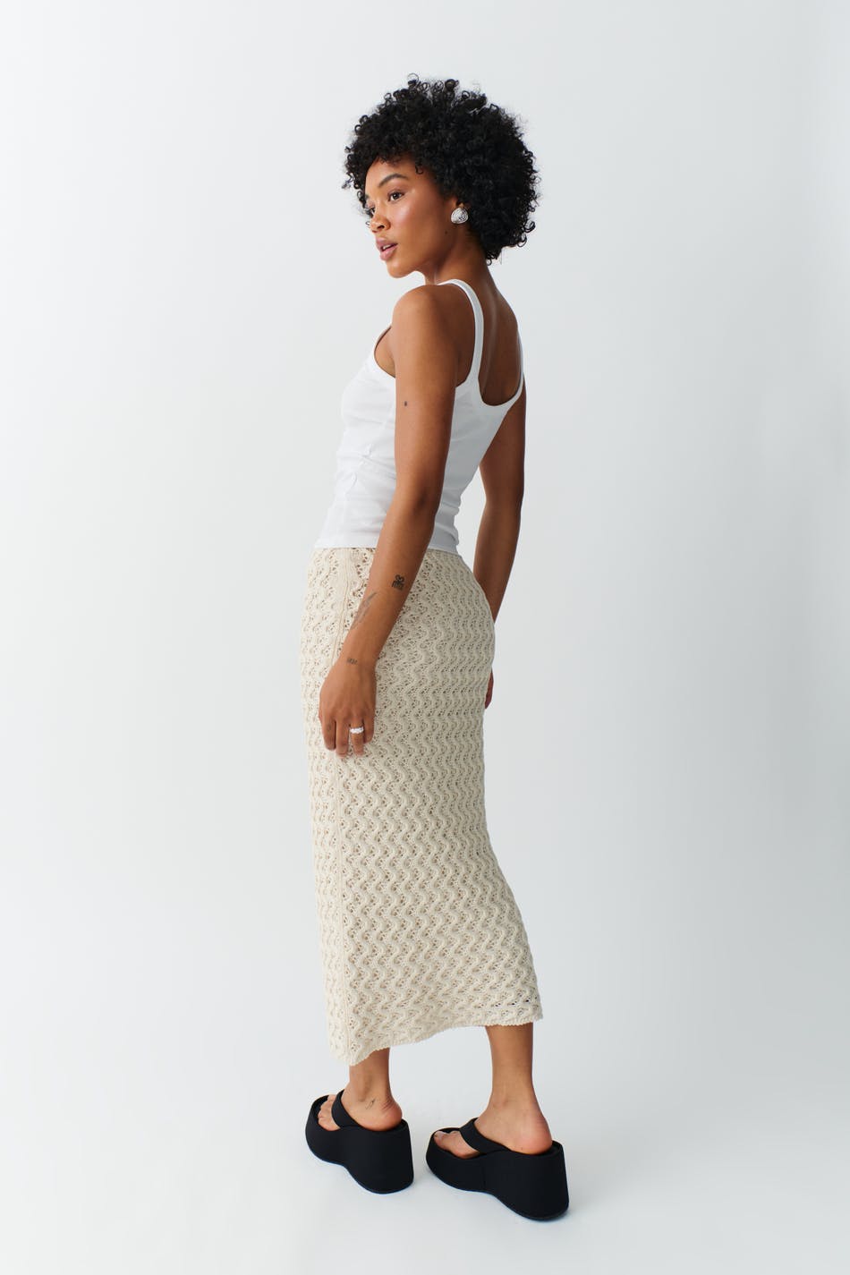Crochet maxi knit skirt
