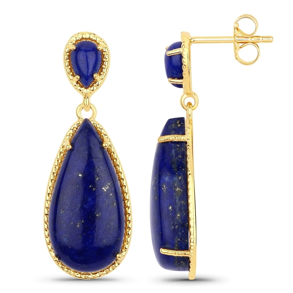 Rafaela Donata Boucles doreilles Argent sterling Lapis-lazuli en Or jaune Bijoux