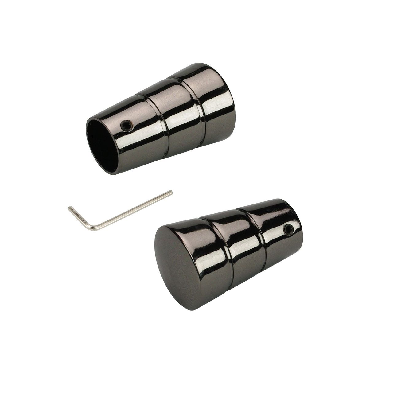 Bella Casa Endstück Endknopf für Stilstange Gardinenstange Profilrohr 16 mm Ø, Concav, titan