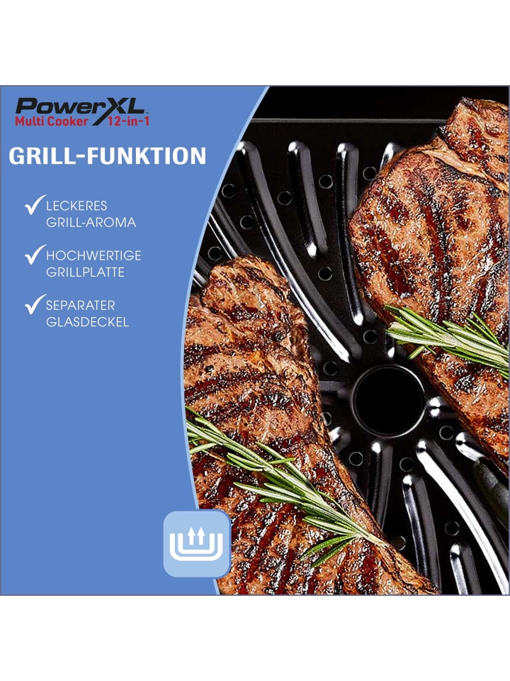 PowerXL 12in1 Multifunktionskocher Multicooker in Silber günstig kaufen onesize