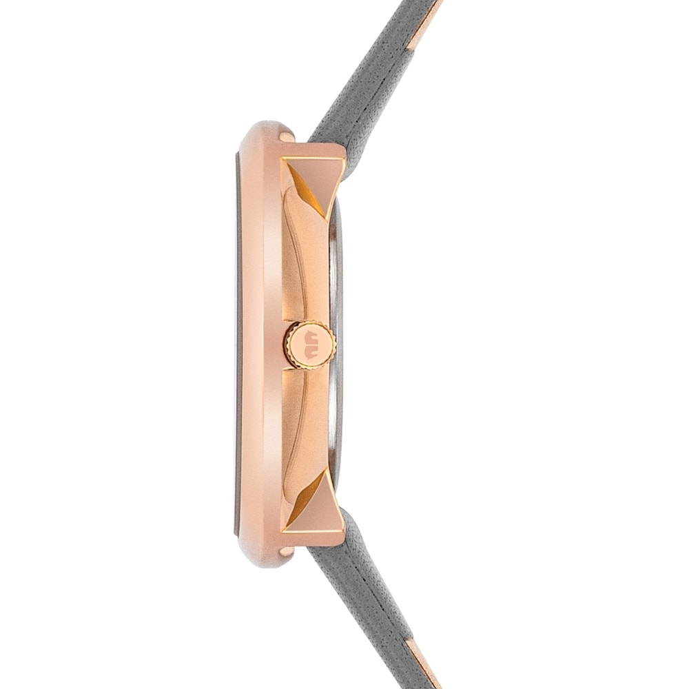 Rhodenwald & Söhne Montre à quartz Pearl en Or rose Cuir véritable en Gris Montre