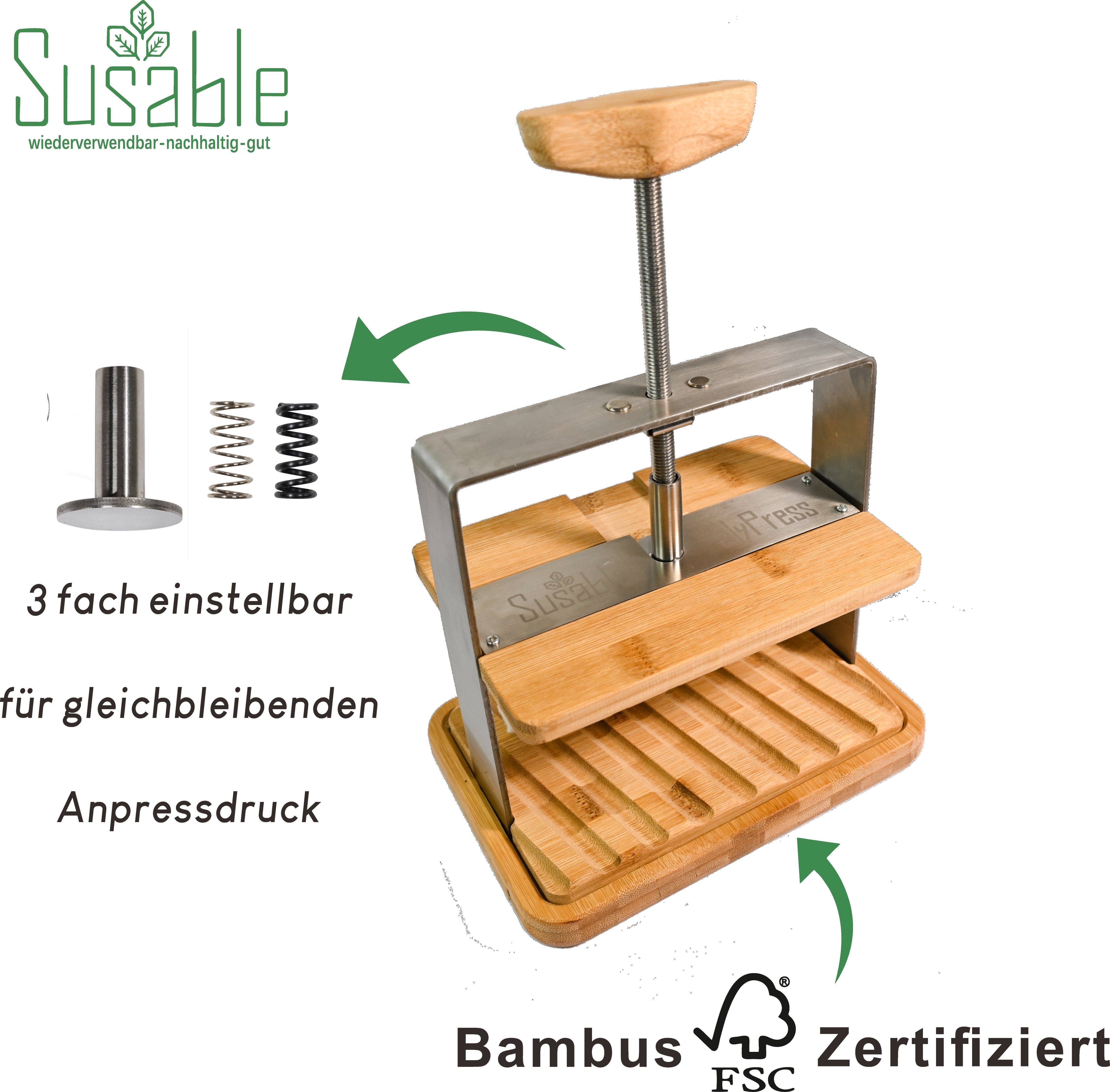 Susable Obstpresse Vielseitige Bambus Tofu/käse Presse - 