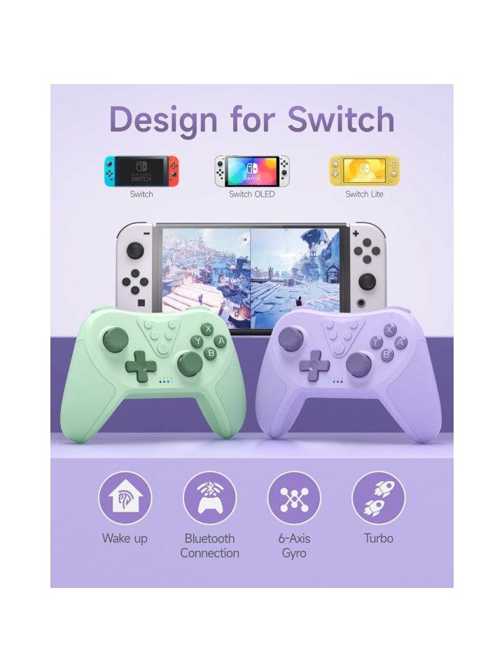 COFI 1453 Bluetooth Controller, Switch Controller mit 6-Axis Motion in Lila günstig kaufen 1