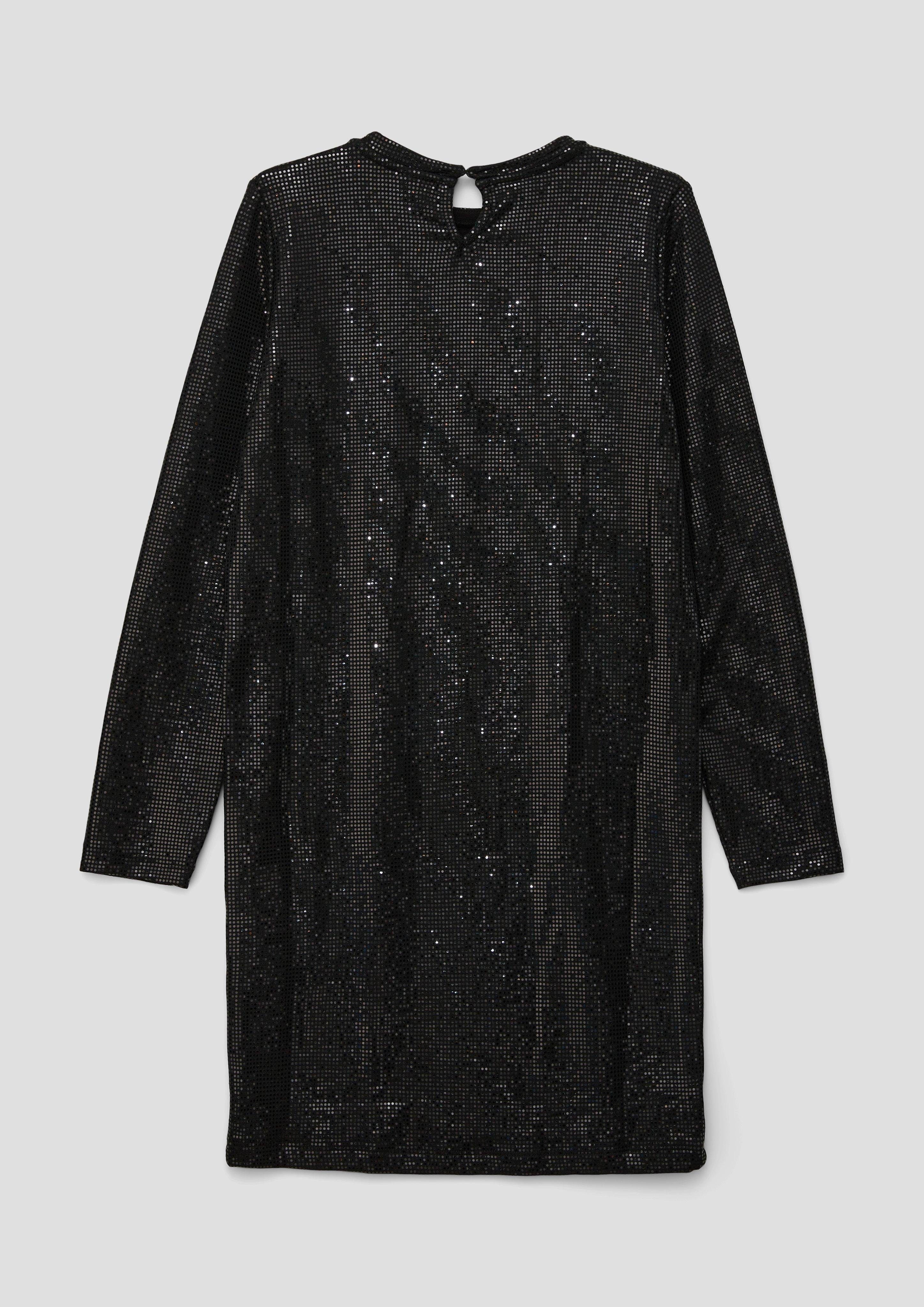 s.Oliver Minikleid Jerseykleid mit Pailletten-Besatz Pailletten