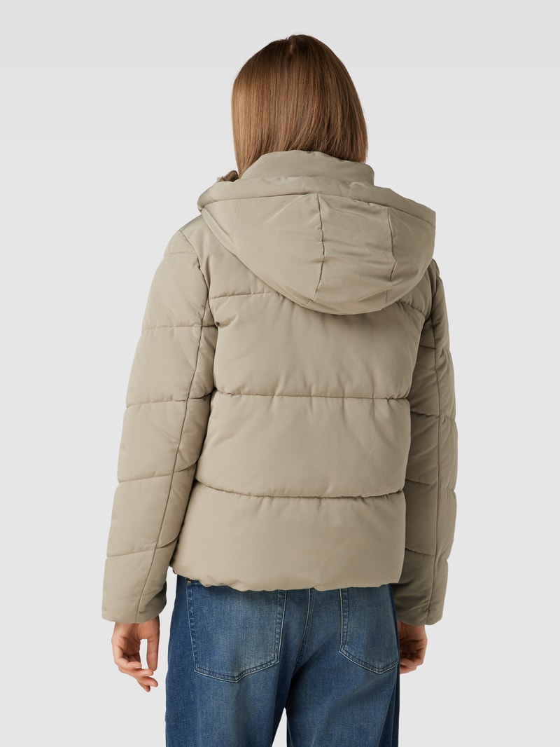 Steppjacke mit Kapuze in hellgrau