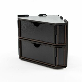 Black Paint Rack: Endstück mit 2 Schubladen