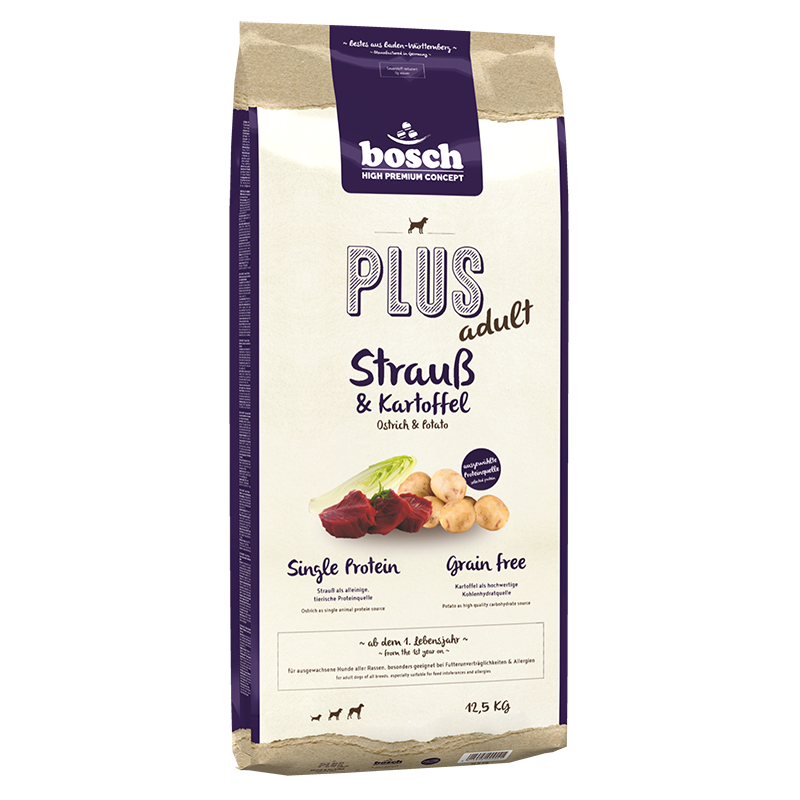 bosch Hundetrockenfutter bosch Plus Strauß & Kartoffel 12,5 kg