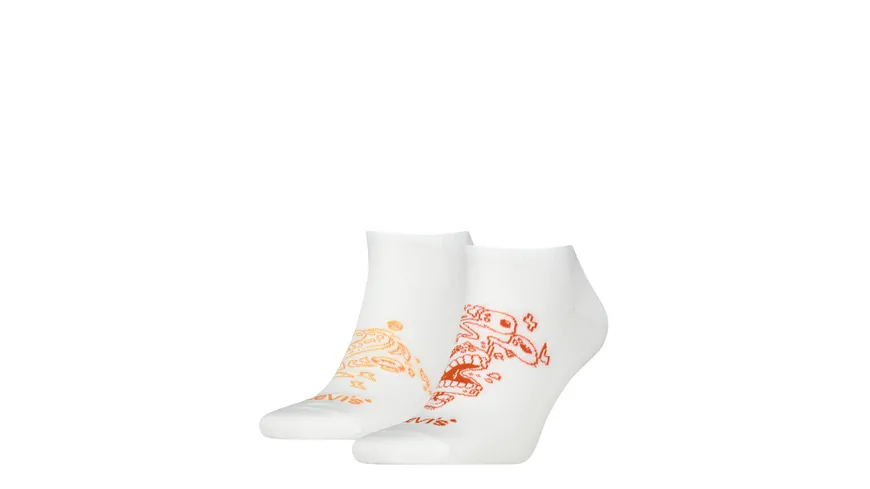 Levis Unisex Sportsocken Low Cut Placed Graphic 2er Pack weiß