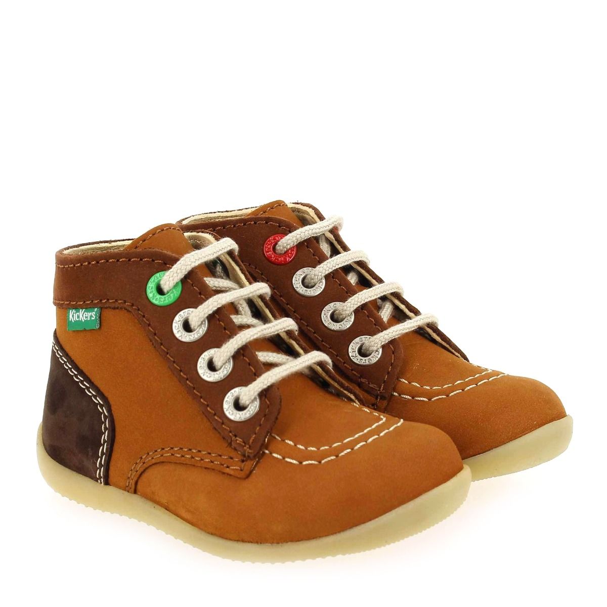 Kickers  BONBON 2 TRICOLORE H21 - Camel marron