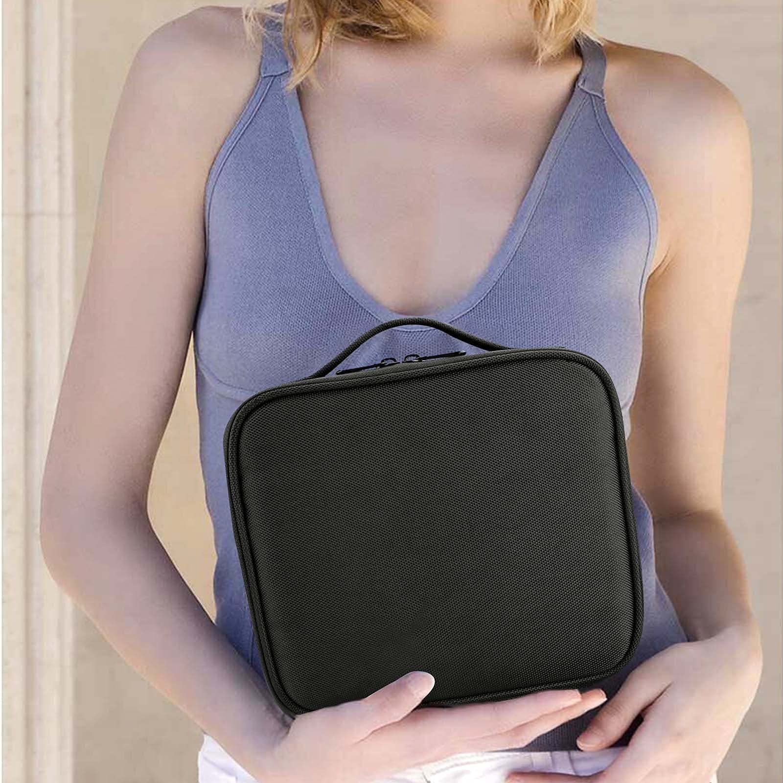 Aoucheni Kosmetikkoffer Kosmetiktasche Portable Reise Make Up Tasche, Schwarz