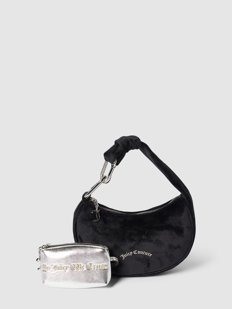 Handtasche mit Label-Applikation Modell 'BLOSSOM' in schwarz