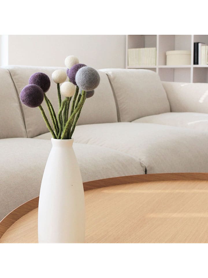 FILZLIG Kunst-Blumenstrauß in Lila/ Hellblau/ Weiß - (H)32 cm günstig kaufen onesize