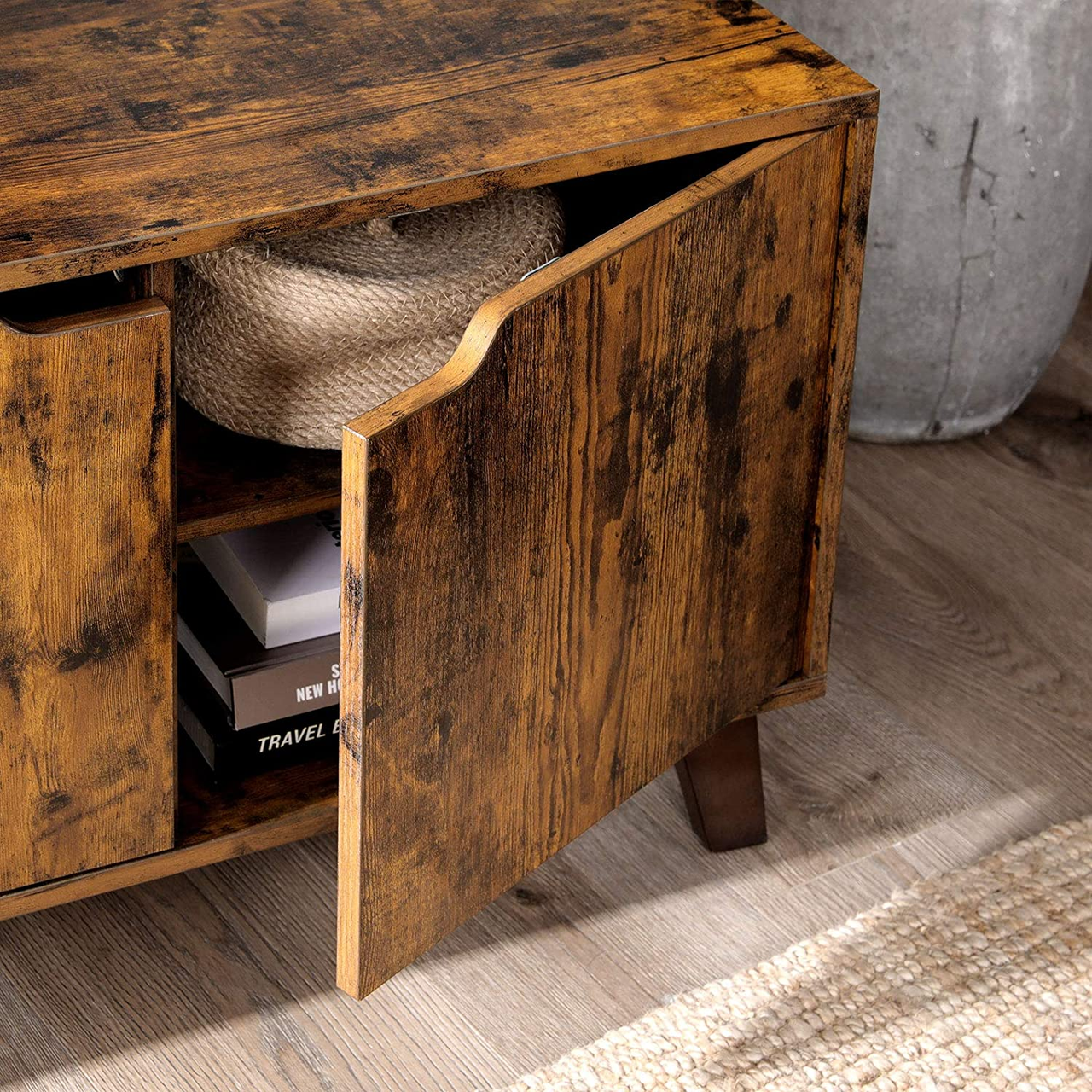 Vasagle TV-Schrank, 140x40x45cm, Rustikales Braun