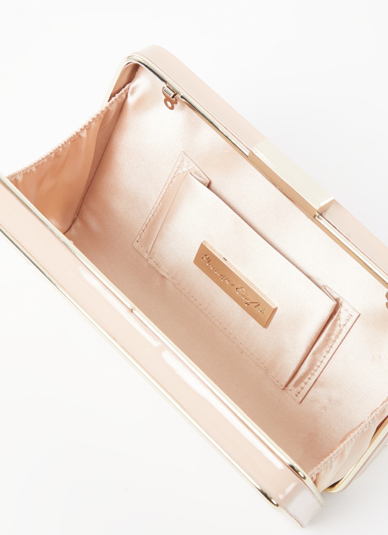 Phase Eight -kiiltonahkainen clutch-laukku irrotettavalla olkahihnalla