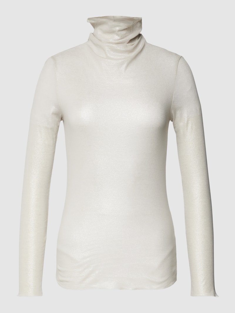 Longsleeve mit Rollkragen in stein