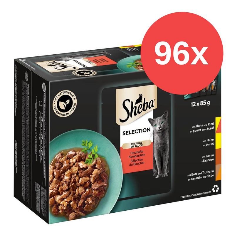 Sparpaket Sheba Varietäten Frischebeutel 96 x 85 g