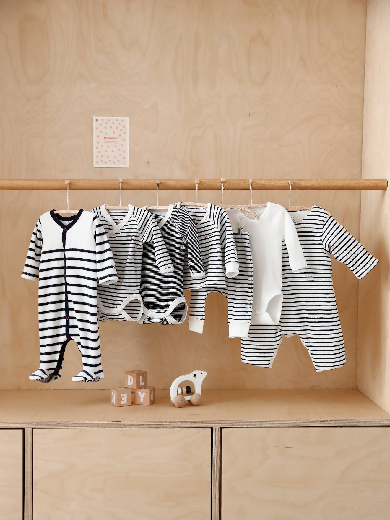 Petit Bateau 3er-Pack Baby Wickelbodys, Bio-Baumwolle Oeko-Tex PETIT BATEAU - gestreift+weiß+grau