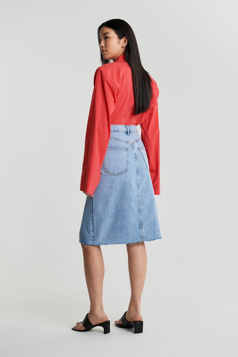 Wrap denim skirt