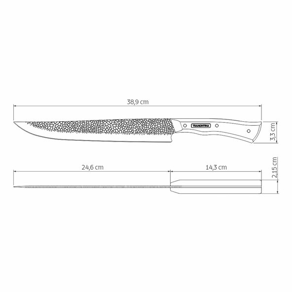 Hammerschlag Messer NOMADE, inkl. Lederetui, 25cm