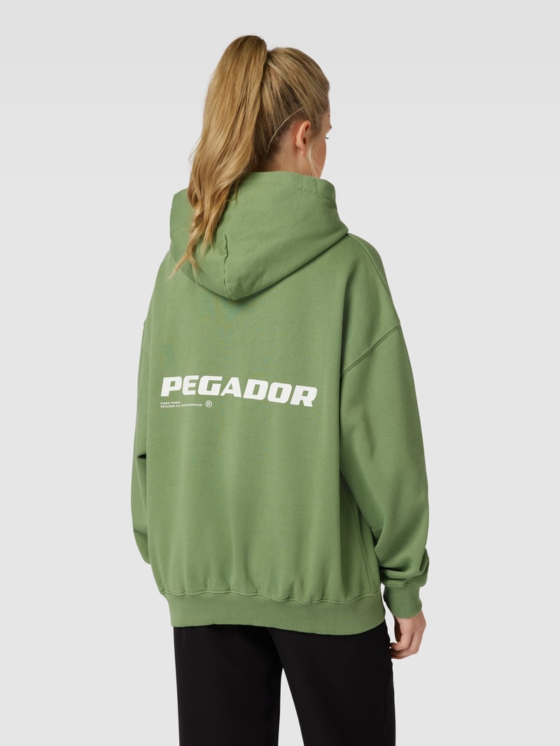 Oversized Hoodie mit Label-Print Modell 'CULLA' in smaragdgrün