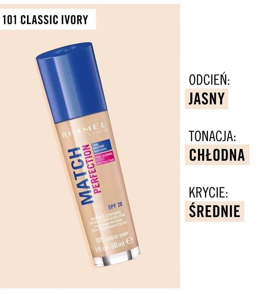 Rimmel Match Perfection tekući puder za lice, 101