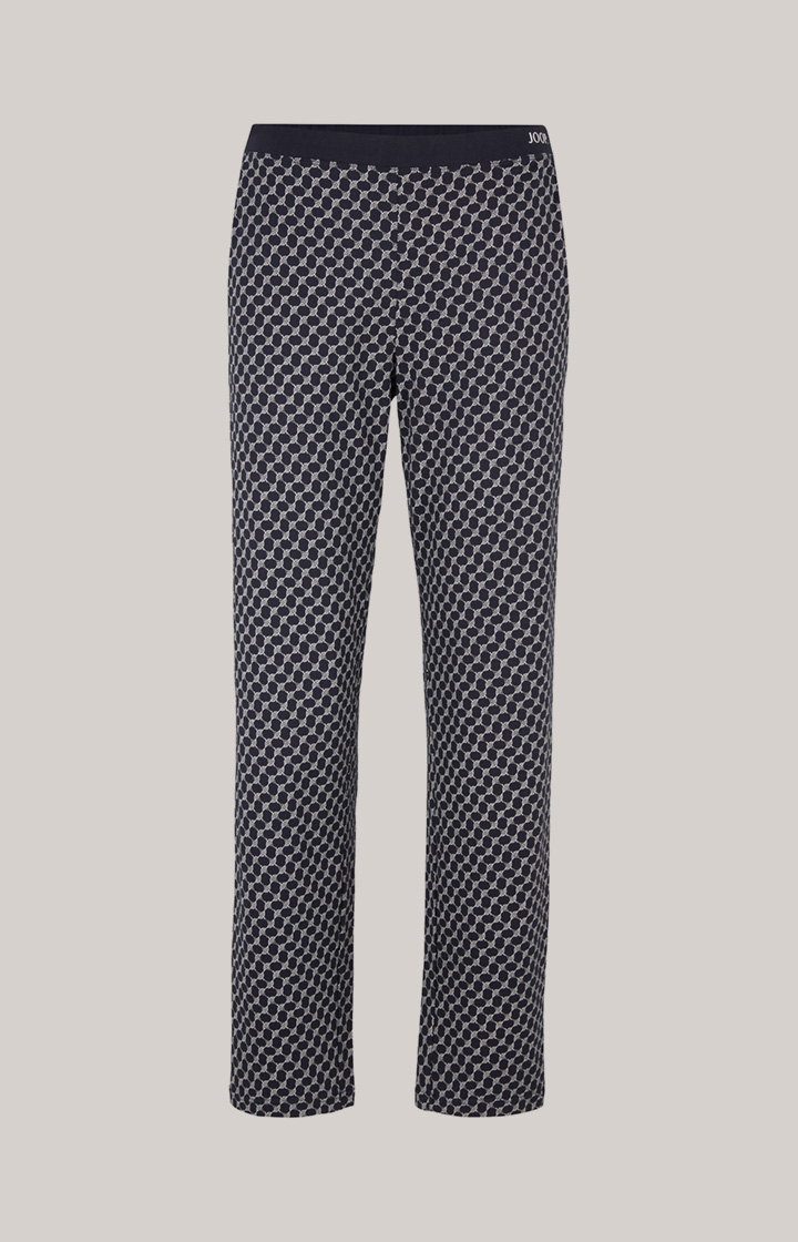Loungewear Hose in Midnight-Blau gemustert