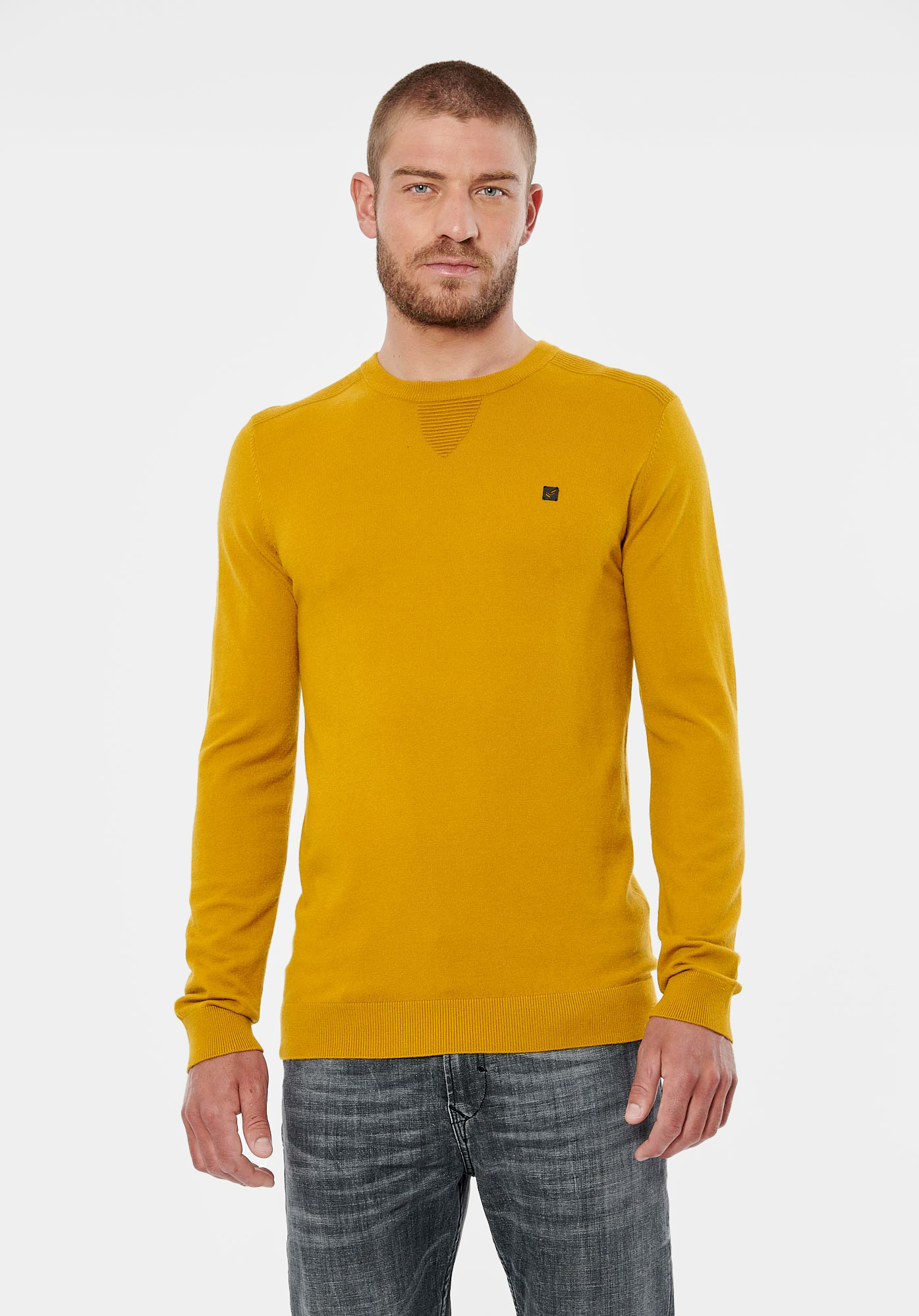 AERO   Pull moutarde homme